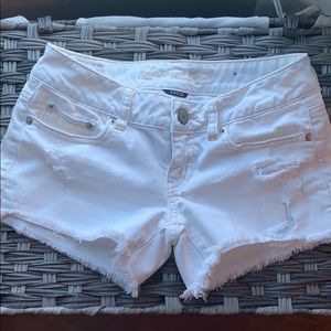 American Eagle white jean shorts